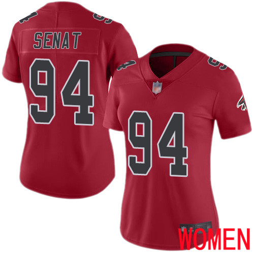 Atlanta Falcons Limited Red Women Deadrin Senat Jersey NFL Football #94 Rush Vapor Untouchable->women nfl jersey->Women Jersey